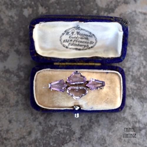 アンティーク アメジスト クラウドブローチ