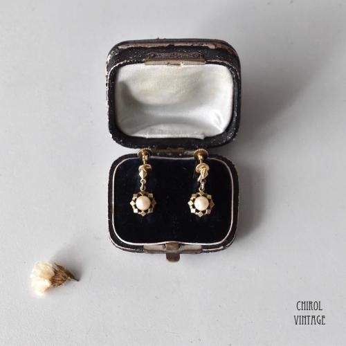 14Kロールドゴールド パールドロップ イヤリング