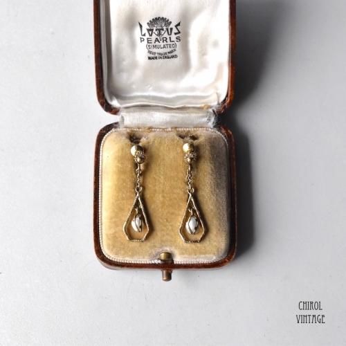 ロールドゴールド シェルパール ドロップイヤリング