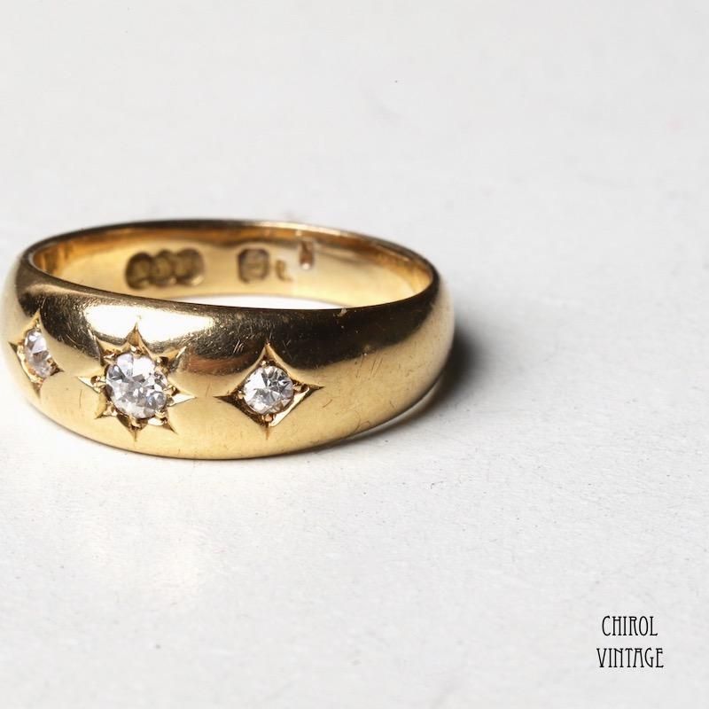 超激レア 英国 イギリス アンティーク 18ct 18k ジプシーリング www