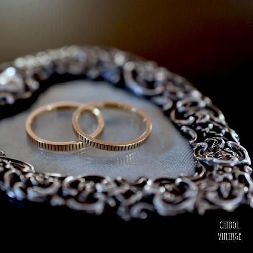ヴィンテージ 18Kゴールド ダブルウェディングリング