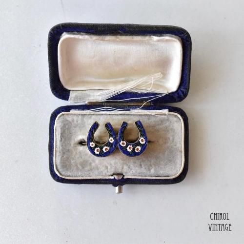 マイクロモザイク ダブルホースシューブローチ