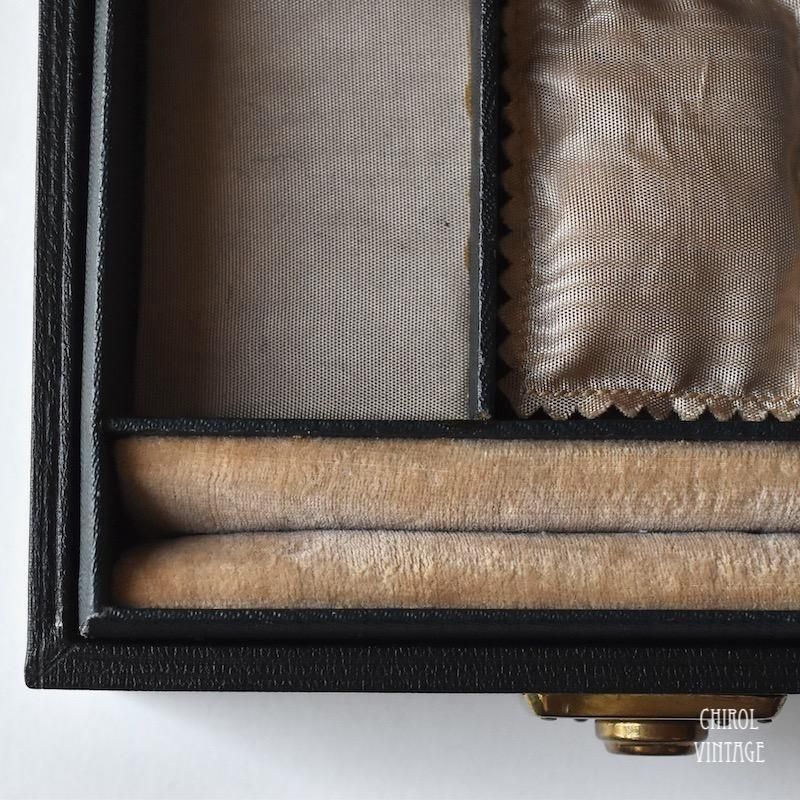 ダークグリーンレザレット ジュエリーボックス - CHIROL VINTAGE ダークグリーンレザレット ジュエリーボックス - CHIROL VINTAGE