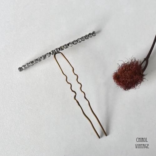 アンティーク オールドカットクリアグラス ヘアコーム