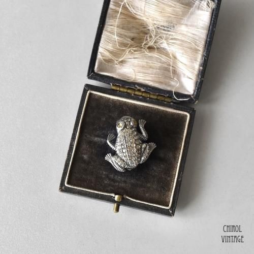 プラチノン クリアグラス フロッグ ドレスクリップ