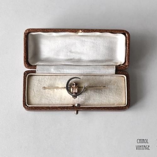 クレセントxフクロウ バーブローチ