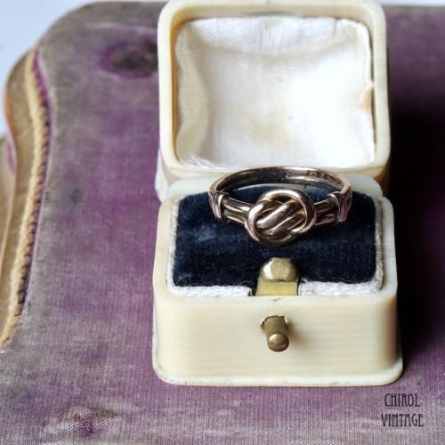 アンティーク 9Kローズゴールド ノットリング