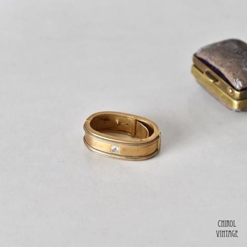 アンティーク ソリティアクリアグラス スカーフリング