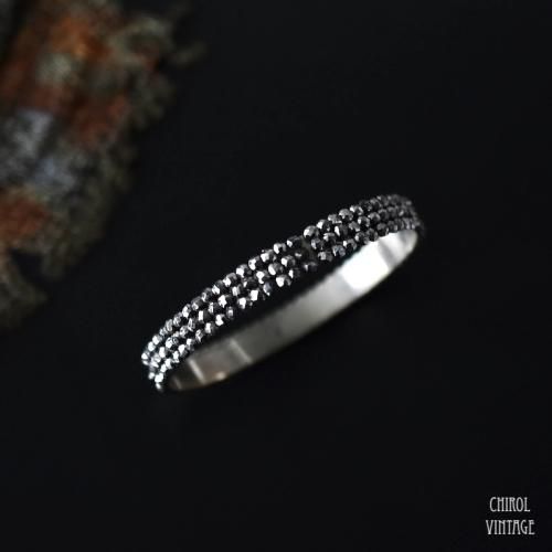 アンティーク トリプルロウ カットスチールバングル