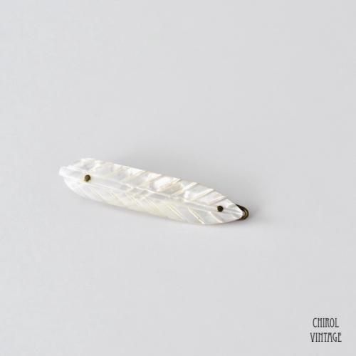 マザーオブパール リーフヘアクリップ