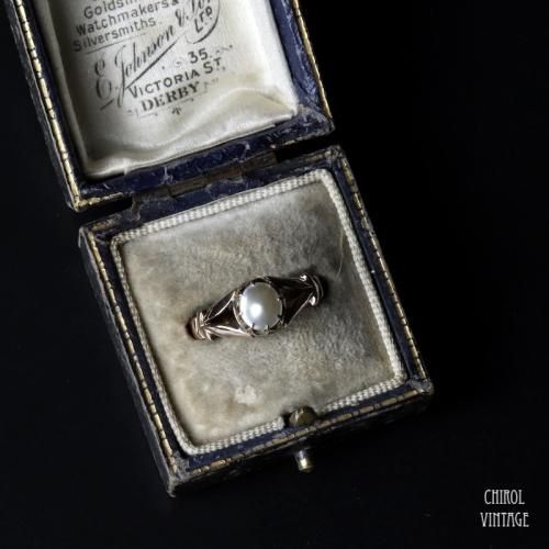 アンティーク 9Kゴールド ブリスターパールリング