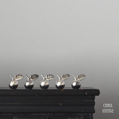 シルバープレート アップル ゲストカードホルダーx5