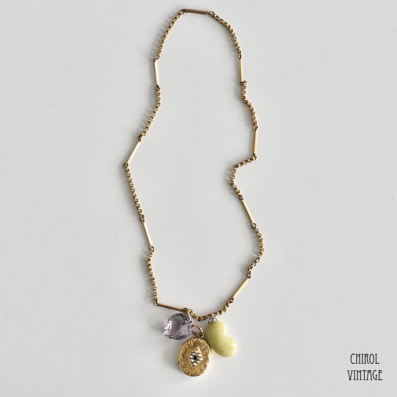 アンティーク コネマラマーブル キドニービーンチャーム - CHIROL