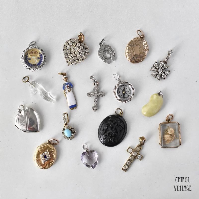 CHIROL VINTAGE アンティーク キドニービーンチャーム アンティーク コネマラマーブル キドニービーンチャーム - CHIROL