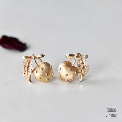 TRIFARI トリファリ サテンゴールド フルーツイヤリング