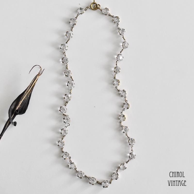 クリアグラス リヴィエールネックレス - CHIROL VINTAGE