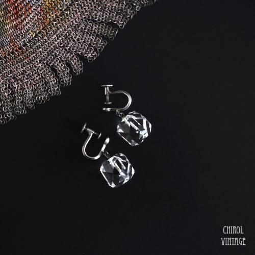 ロッククリスタル シルバー ドロップイヤリング