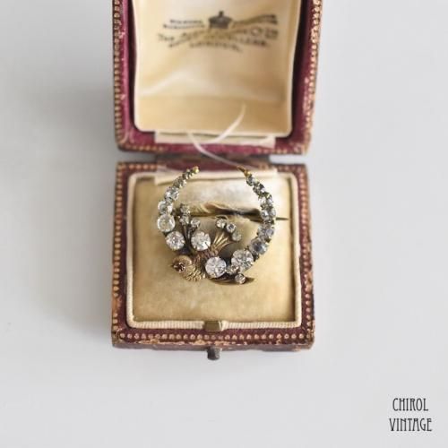 クリアグラス クレセントxツバメブローチ