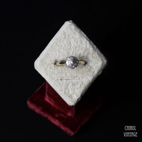 アンティーク 18Kゴールド ダイアモンド デイジーリング