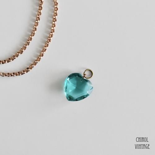 エメラルドグリーングラス ハートチャーム