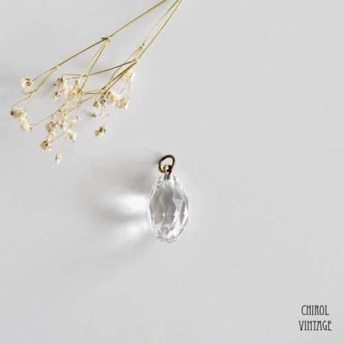 クリアグラス ティアドロップチャーム