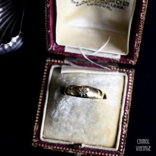 アンティーク 18Kゴールド オールドカットダイアモンド ジプシーリング