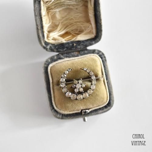 クリアグラス クレセントxスターブローチ