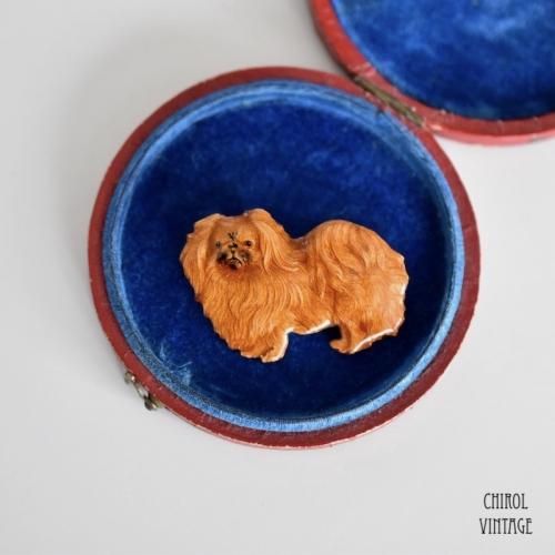 KENART エナメル ペキニーズブローチ