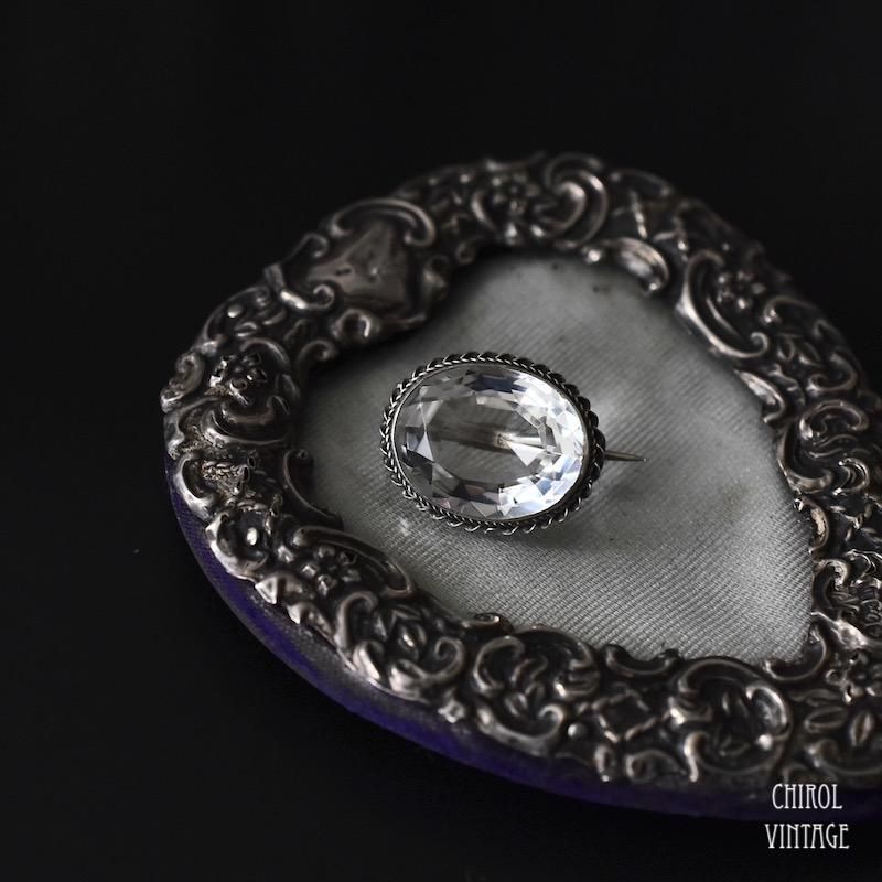 アンティーク ロッククリスタル シルバーブローチ - CHIROL VINTAGE
