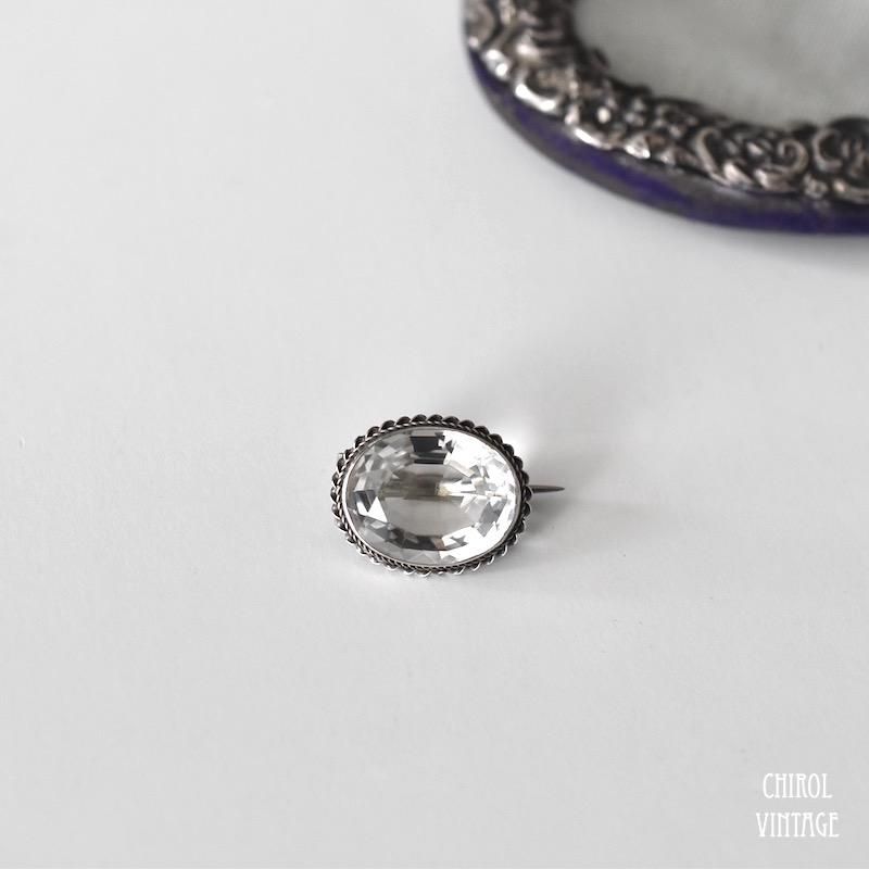 アンティーク ロッククリスタル シルバーブローチ - CHIROL VINTAGE