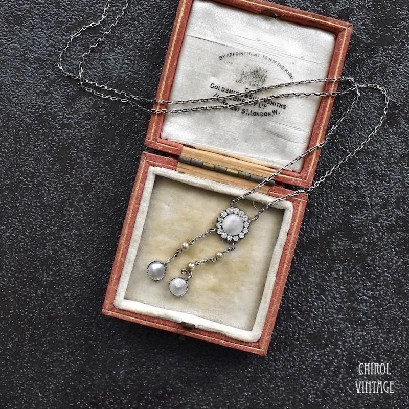 アンティーク ブリスターパール シルバー ネグリジェネックレス