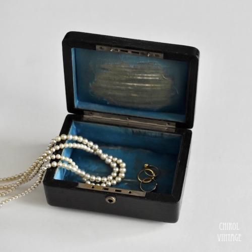 ブラックレザー スモールジュエリーボックス