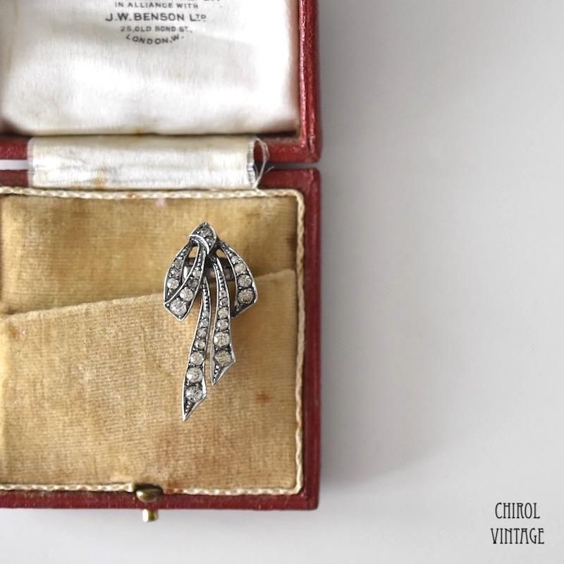 クリアグラス シルバー くったりリボンドレスクリップ