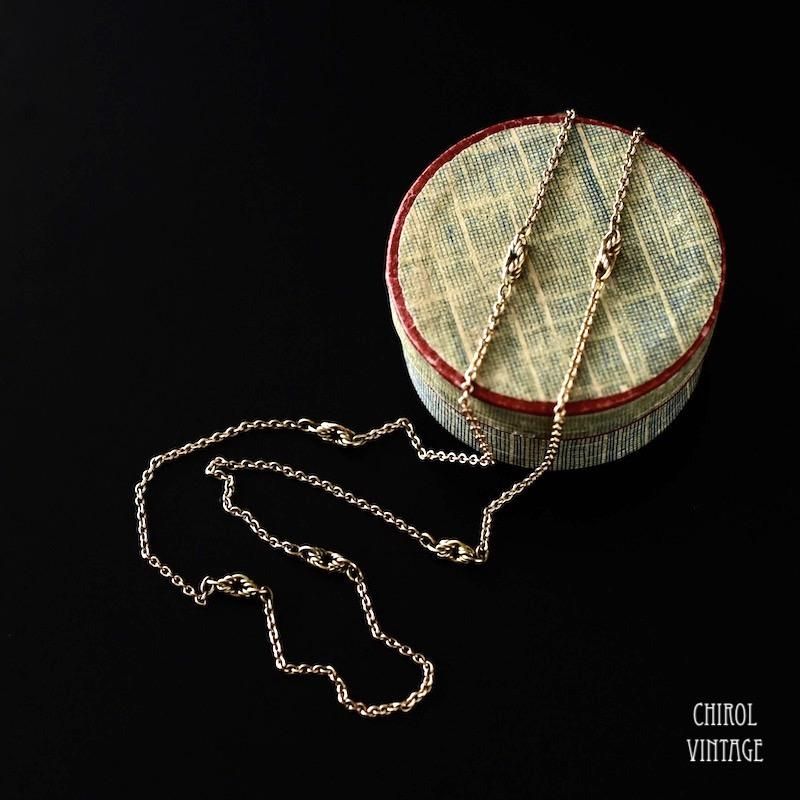 ヴィンテージ 9Kゴールド ファインノットチェーンネックレス