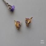オーストリア パープルフラワーイヤリング