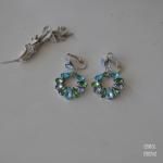 ブルーxグリーングラス ドロップサークルイヤリング