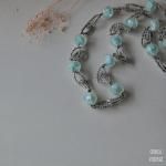 ターコイズグラスボール フープネックレス