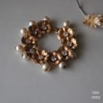 ゴールドフラワーxパールドロップ ブレスレット