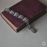 シルバーレースxラインストーンブレスレット