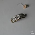 ラインストーン ハーフループ ヘアクリップ