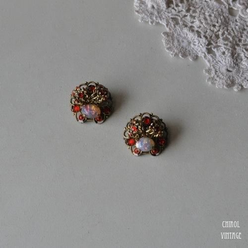 フォイルバック オパールフィリグリーイヤリング