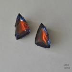 ブルーxオレンジ アートグラスイヤリング