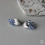 シルバーxブルーオーロラ ベルフラワーイヤリング