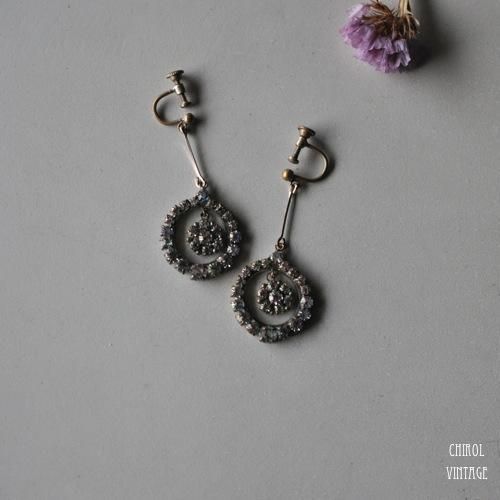 アイリスグラス サークルドロップイヤリング