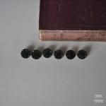 ヴィクトリアン フレンチジェット カットグラスボタンx6