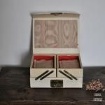 クリームホワイトレザー ジュエリーボックスS