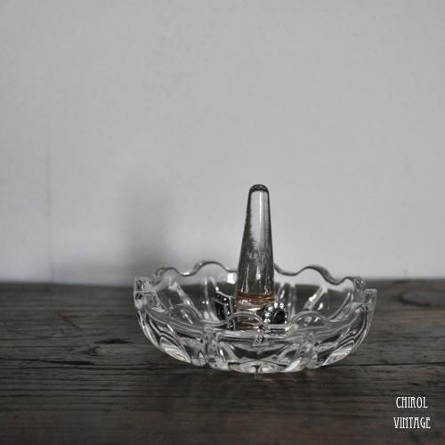 開店祝い カットクリスタルグラス リングトレイ VINTAGE CHIROL - 小物入れ