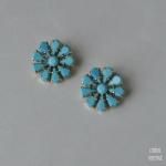 ターコイズビジュー デイジーイヤリング