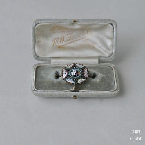 ヴィクトリアン パステルマイクロモザイク ミニブローチ