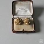 パールxゴールドデイジー クラスターイヤリング